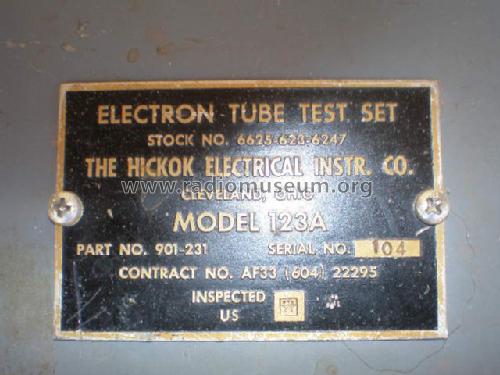 Cardmatic Tube Test Set 123A; Hickok Electrical (ID = 663368) Equipment