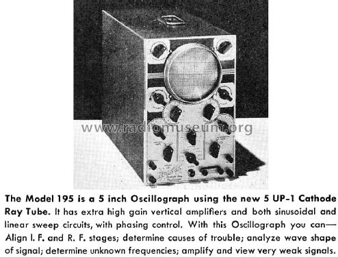 Oscillograph Model 195 ; Hickok Electrical (ID = 1230632) Equipment