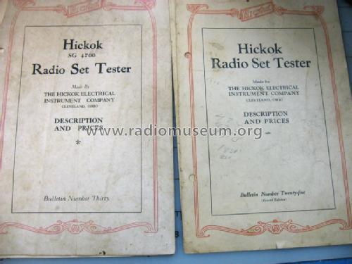 Radio Set Tester . Tube Tester SG-4700; Hickok Electrical (ID = 1262677) Equipment