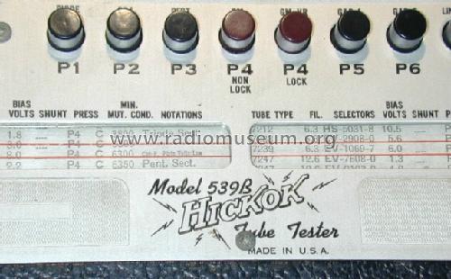 Tube tester 539B; Hickok Electrical (ID = 1075352) Ausrüstung