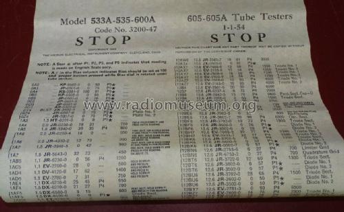 Tube Tester 600A Ch= 782W, 830W; Hickok Electrical (ID = 2735399) Ausrüstung