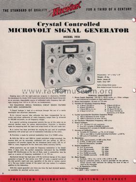 Microvolt Signal Generator 191X; Hickok Electrical (ID = 2712471) Equipment