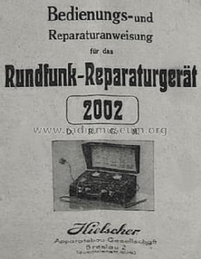 Rundfunk-Reparaturgerät 2002; Hielscher- (ID = 1206985) Equipment