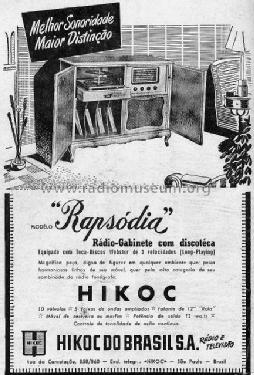Rádio gabinete Rapsódia; Hikoc; São Paulo (ID = 1900395) Radio