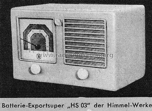 Super HS03; Himmelwerk AG, (ID = 1141956) Radio