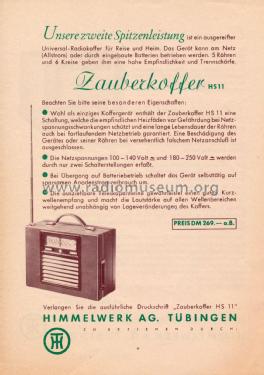 Zauberkoffer HS11; Himmelwerk AG, (ID = 2611834) Radio