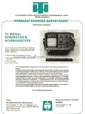TV Wobblereszkop TR-0619; Hiradástechnika (ID = 2935574) Equipment