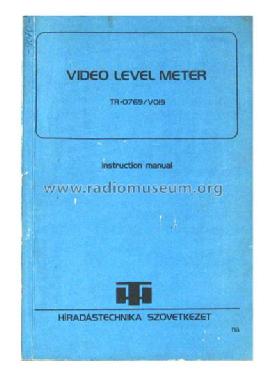 Video level Meter TR-0769; Hiradástechnika (ID = 798854) Equipment
