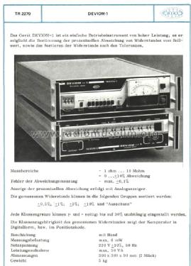 Deviohm-1 TR-2270-1; Hiradástechnikai (ID = 797747) Equipment