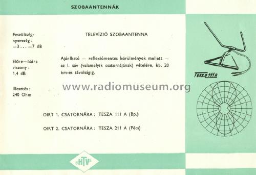Room Aerial, Szobaantenna TESZA 111 A; Hiradótechnikai (ID = 1046239) Antena