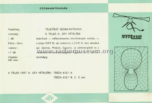 Room Aerial, Szobaantenna TESZA 612/1 B; Hiradótechnikai (ID = 1046254) Antenna