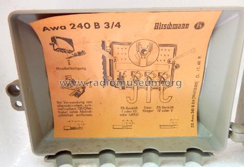 Antennenweiche Awa 240 B 3/4; Hirschmann GmbH & Co (ID = 2542656) Diverses