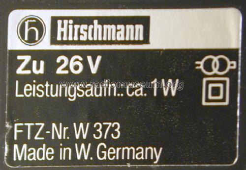 Zu 26V; Hirschmann GmbH & Co (ID = 1358886) Antenny