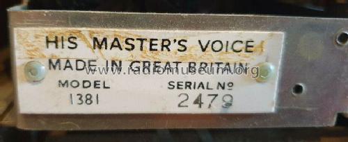 1381; HMV Brand, His (ID = 2660386) Radio