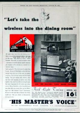 All-Electric Superhet Portable Fluid-Light Six 463; HMV Brand, His (ID = 1559854) Radio