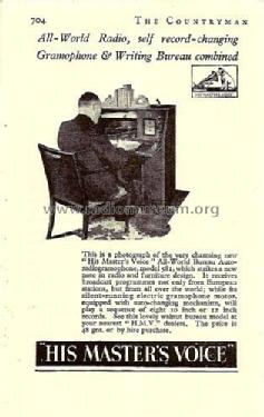 All-World Bureau Auto-Radiogramophone 581; HMV Brand, His (ID = 1558668) Radio