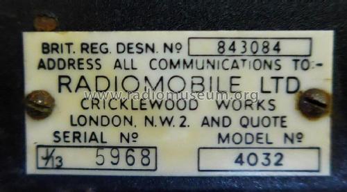 Radiomobile 4032; Radiomobile Ltd., (ID = 2006130) Car Radio