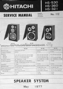 2-Way Speaker System HS-321; Hitachi Ltd.; Tokyo (ID = 1878743) Speaker-P