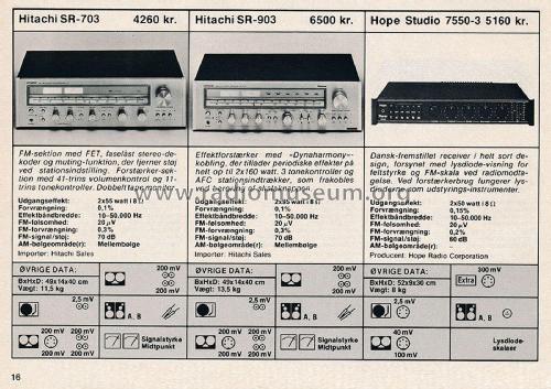 AM/FM Stereo Receiver SR-703; Hitachi Ltd.; Tokyo (ID = 2804149) Radio