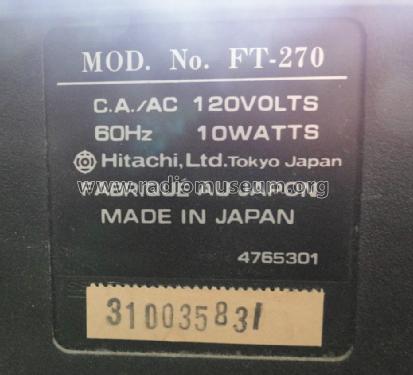 AM/FM Stereo Tuner FT-270; Hitachi Ltd.; Tokyo (ID = 1468306) Radio