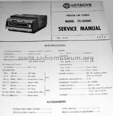 Car Stereo 8 CS-1050IC; Hitachi Ltd.; Tokyo (ID = 1645957) R-Player