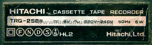 Cassette Tape Recorder Levelmatic TRQ-258R; Hitachi Ltd.; Tokyo (ID = 2115800) R-Player