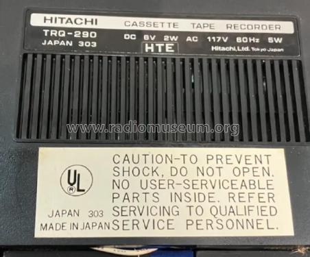 Cassette Tape Recorder TRQ-290; Hitachi Ltd.; Tokyo (ID = 3000060) Reg-Riprod