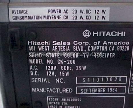 CK-200 Ch= GTX; Hitachi Ltd.; Tokyo (ID = 678114) Television