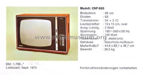 Color Television CNP-865; Hitachi Ltd.; Tokyo (ID = 2819176) Television