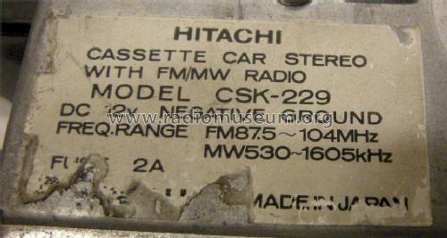 CSK-229; Hitachi Ltd.; Tokyo (ID = 1280872) Car Radio