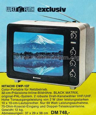 CWP-137; Hitachi Ltd.; Tokyo (ID = 1250705) Television