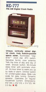 FM/AM Digital Clock Radio KC-777; Hitachi Ltd.; Tokyo (ID = 1878702) Radio