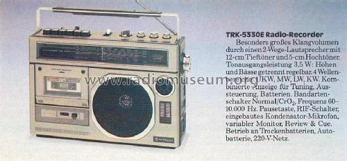 4 Band Radio Cassette Recorder TRK-5330E; Hitachi Ltd.; Tokyo (ID = 1602895) Radio