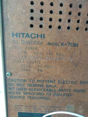 FM/AM Solid State K-713H; Hitachi Ltd.; Tokyo (ID = 3004750) Radio