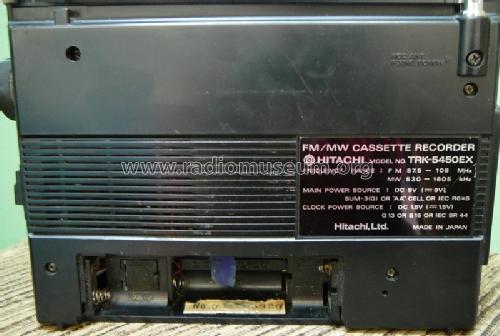 FM/MW Cassette Recorder TRK-5450EX; Hitachi Ltd.; Tokyo (ID = 1496309) Radio