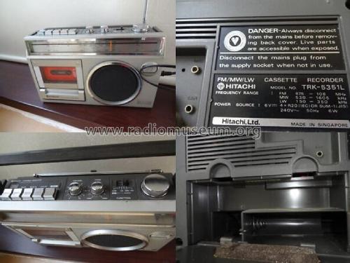 FM MW LW Radio Cassette Recorder TRK-5351L; Hitachi Ltd.; Tokyo (ID = 2881297) Radio