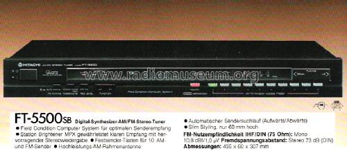 AM/FM Stereo Tuner FT-5500; Hitachi Ltd.; Tokyo (ID = 496294) Radio