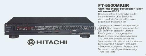 AM/FM Stereo Tuner FT-5500MKIIR; Hitachi Ltd.; Tokyo (ID = 581452) Radio