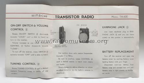 Hiphonic Transistor 6 TH-600; Hitachi Ltd.; Tokyo (ID = 2159048) Radio