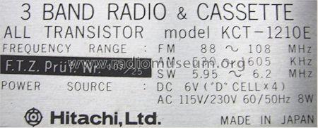 KCT-1210E; Hitachi Ltd.; Tokyo (ID = 493369) Radio