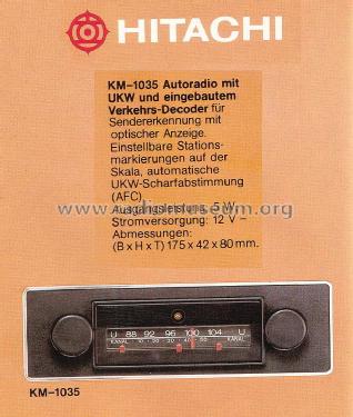 KM-1035; Hitachi Ltd.; Tokyo (ID = 1595386) Car Radio