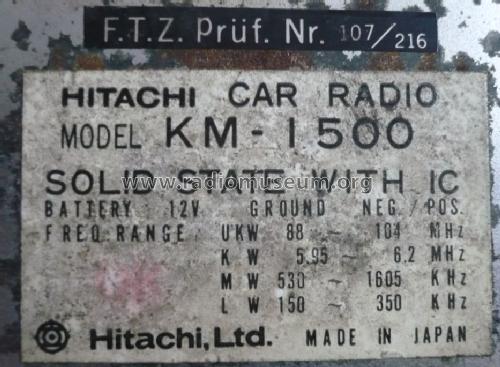 KM-1500; Hitachi Ltd.; Tokyo (ID = 1566175) Car Radio