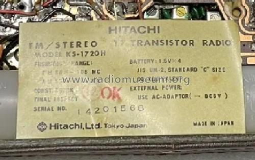 KS1720H; Hitachi Ltd.; Tokyo (ID = 2999852) Radio