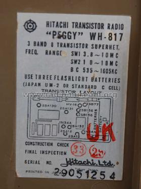 Peggy WH-817; Hitachi Ltd.; Tokyo (ID = 843892) Radio