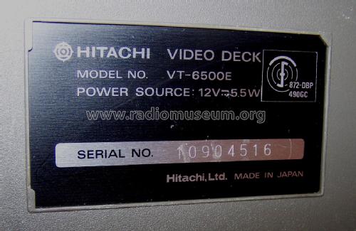 Portable Video Cassette Recorder VT-6500E + Videotuner VT-TU 65 E; Hitachi Ltd.; Tokyo (ID = 2501106) R-Player