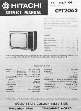 Solid State Colour Televison CPT2062; Hitachi Ltd.; Tokyo (ID = 1721092) Television