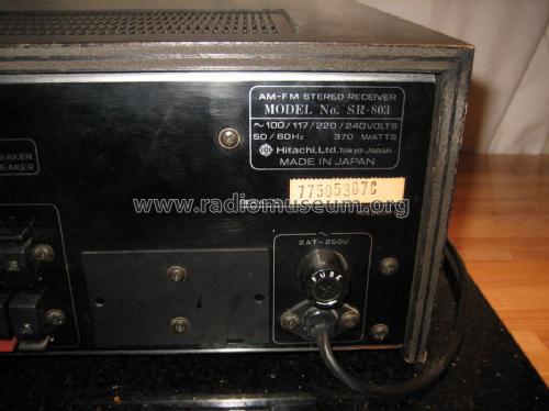 AM-FM Stereo Receiver SR-803; Hitachi Ltd.; Tokyo (ID = 756483) Radio