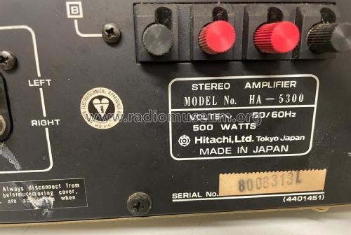 Stereo Amplifier HA-5300; Hitachi Ltd.; Tokyo (ID = 2819055) Ampl/Mixer