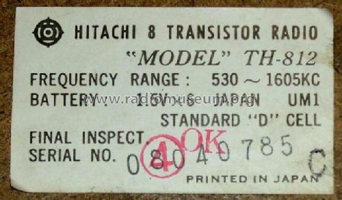 TH-812; Hitachi Ltd.; Tokyo (ID = 2476872) Radio