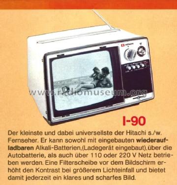 Tragbarer S/W-Fernseher I-90; Hitachi Ltd.; Tokyo (ID = 494527) Televisore